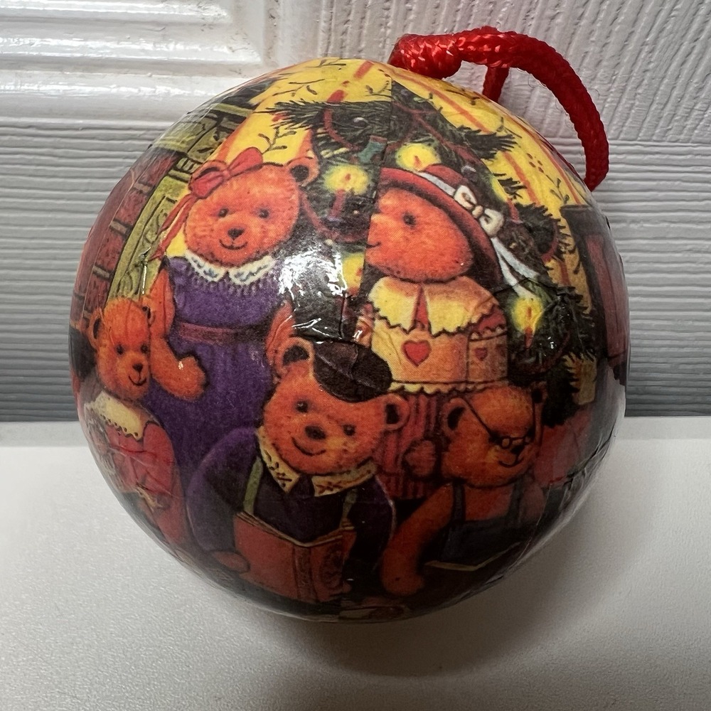 Vintage Cherished Teddies Christmas ball ornament By Enesco